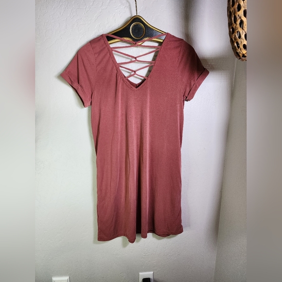 BKE Strappy Mini Dress With Pockets in Brick Size Small - Picture 4 of 12